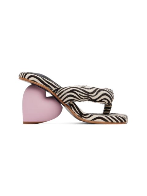 YUME YUME SSENSE Exclusive Black & White Love Mule Heeled Sandals