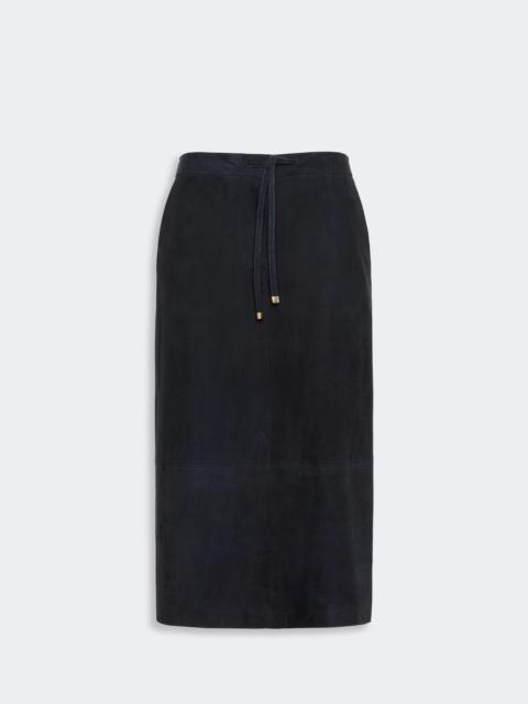 'S Max Mara GAZZA Suede midi skirt - MIDNIGHTBLUE