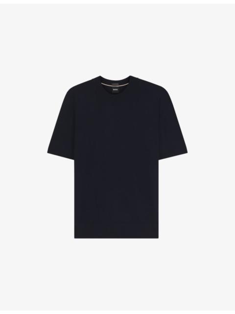 BOSS Short-Sleeve Crewneck Virgin-Wool Jumper