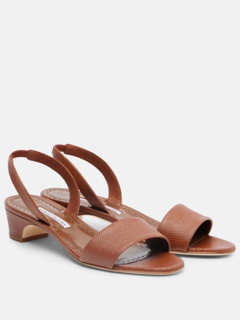 Manolo Blahnik Patobarnu 30 leather slingback sandals