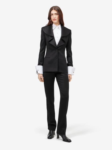 Alexander McQueen Women's Waterfall Collar Single-breasted Jacket in Black