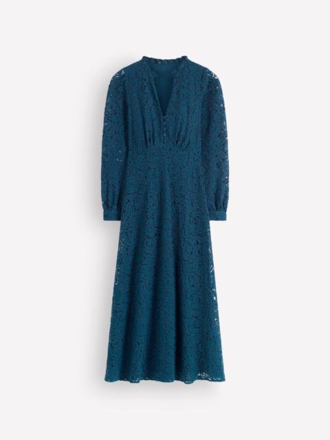 BODEN Cassie Lace Tea Dress-Deep Aurora Blue