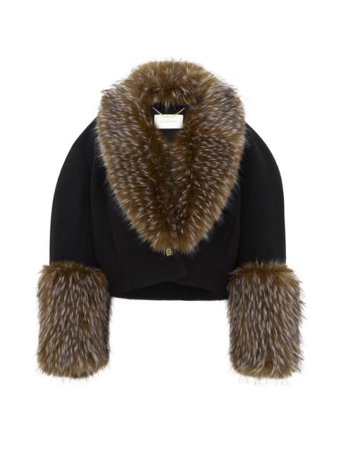 Zimmermann VALIANT FAUX FUR COLLAR JACKET