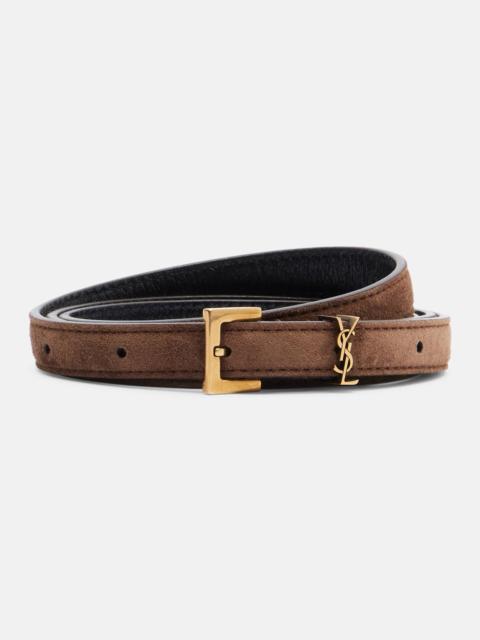 SAINT LAURENT Cassandre suede belt