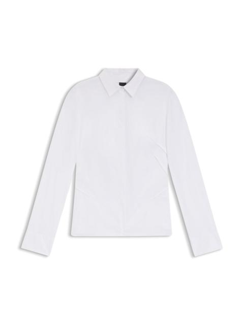 EASY-IRON SLIM-FIT BLOUSE IN COTTON-BLEND POPLIN