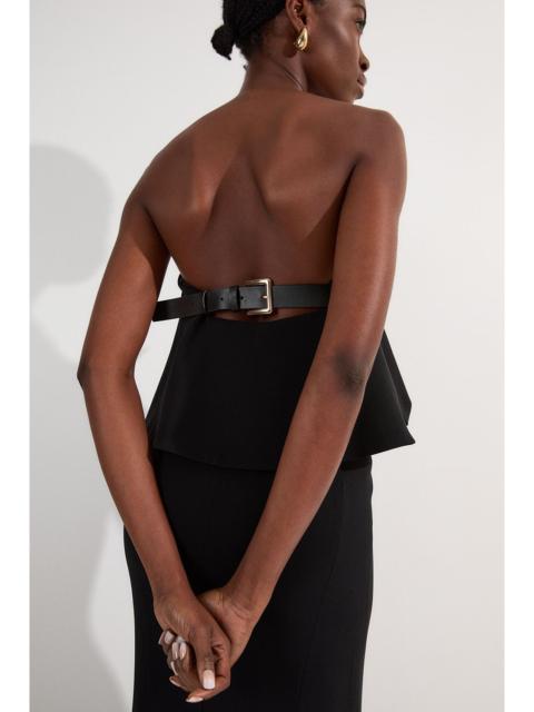 KAREN MILLEN Soft Tailored Peplum Bandeau Tailored Maxi Dress