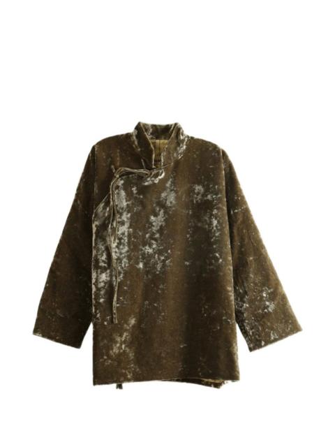 UMA WANG Kika crushed-velvet tie-fastening jacket