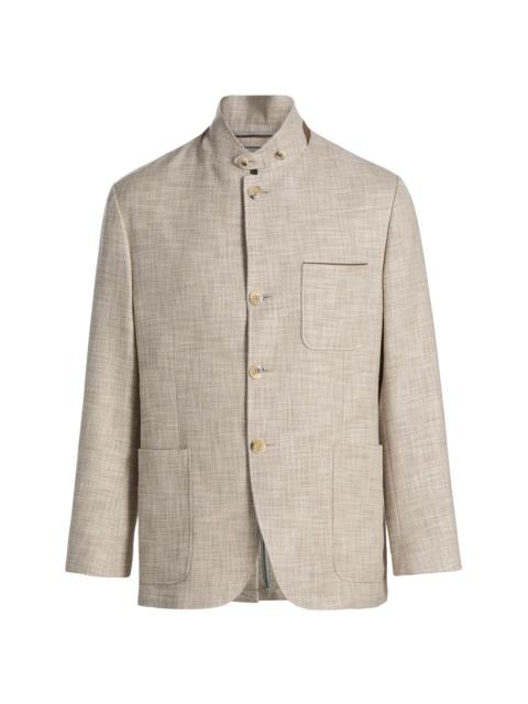 Canali Men's Bruma Textured-Weave Hybrid Patch Jacket - Tan