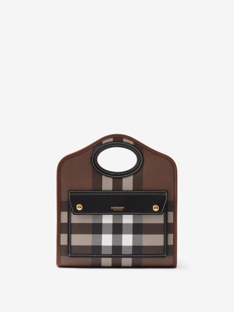 Burberry Check and Leather Mini Pocket Bag