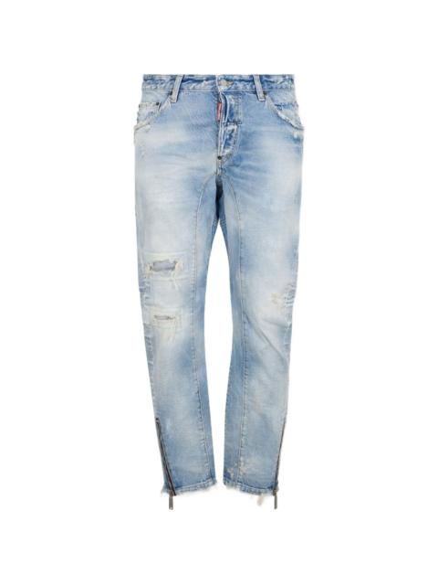 DSQUARED2 distressed zip-detail jeans
