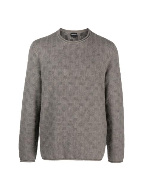 textured fine-knit jumper