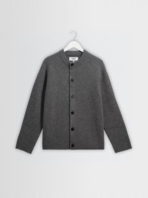 Wax London Granby - Grey Ribbed Wool Cardigan