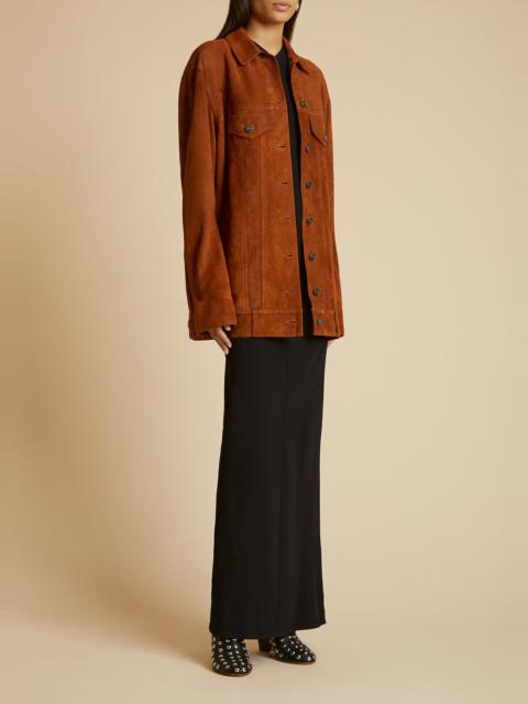 KHAITE The Ross Jacket in Rust Suede