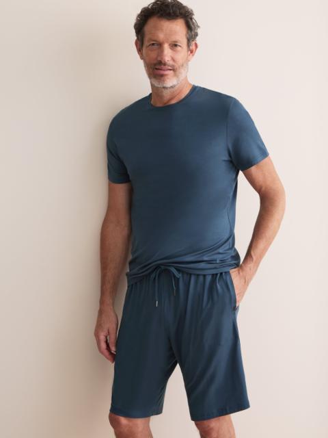 Derek Rose Basel Micro Modal T-Shirt Ocean Blue