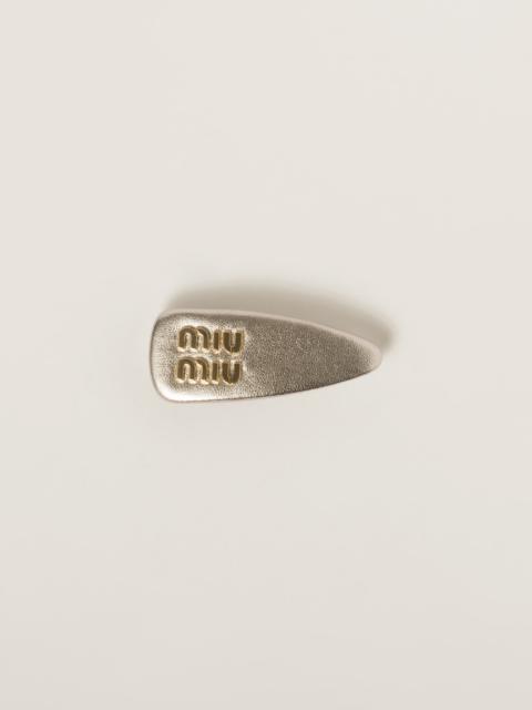 Miu Miu Nappa leather hair clip