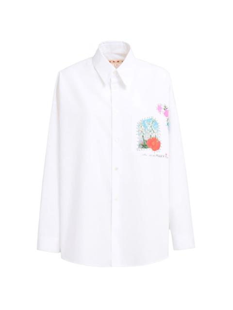 floral-appliquÃ© cotton shirt