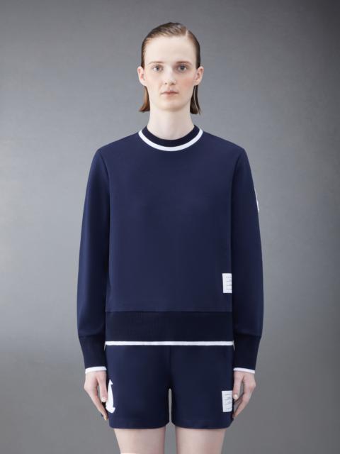 Thom Browne Cotton Milano Chenille Whale Patch Crew Neck Sweatshirt