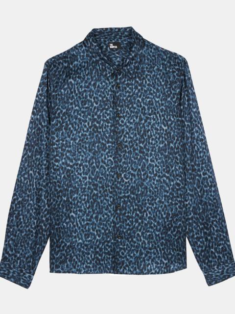 The Kooples LEOPARD PRINT SILK BLEND SHIRT