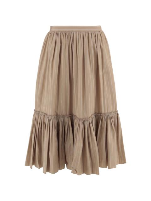 Jil Sander pinstripe tiered skirt