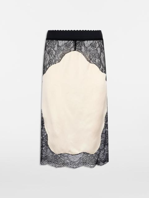 THE ATTICO BLACK AND IVORY MIDI SKIRT