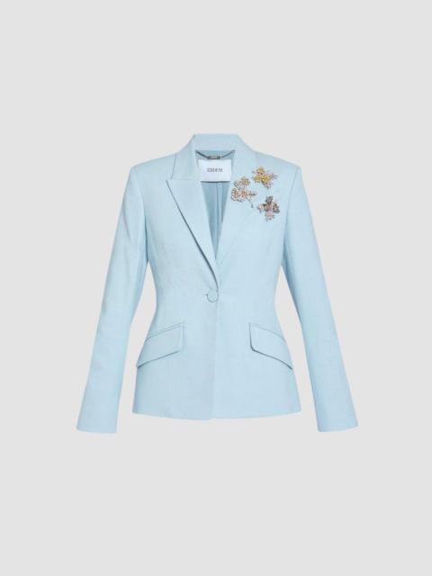Erdem EMBELLISHED CREPE SINGLE BREASTED FITTED BLAZER