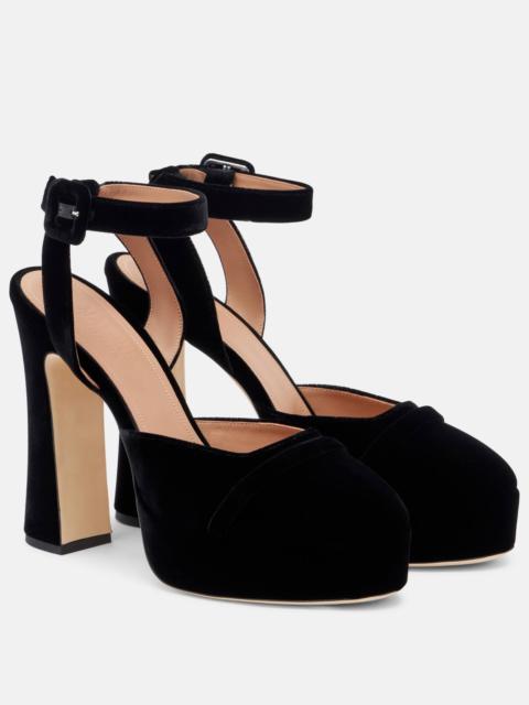 MALONE SOULIERS Mora 125 velvet platform pumps