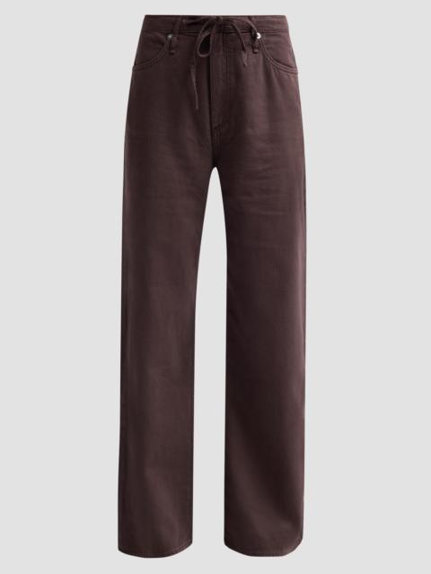 rag & bone Women's Featherweight Phoebe Drawstring Wide-Leg Jeans - Dark Brown Stone