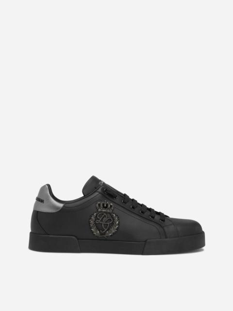 Dolce & Gabbana Calfskin nappa Portofino sneakers with crown patch