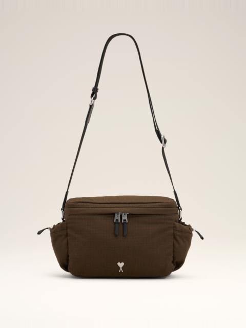 AMI Paris GREEN CANVAS AMI DE COEUR MESSENGER BAG