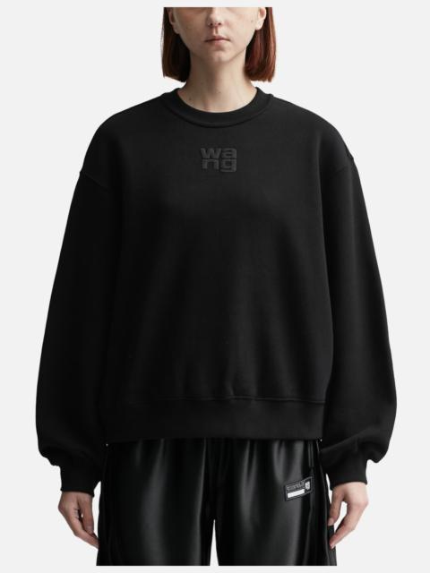 alexanderwang.t PUFF LOGO ESSENTIAL TERRY CREW SWEATSHIRT