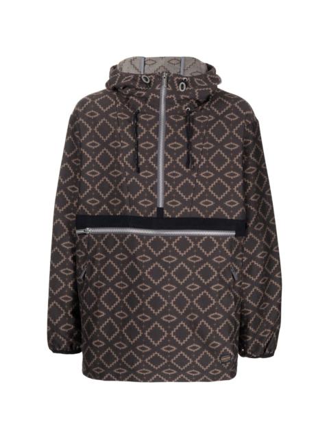 geometric pattern half-zipped jacket