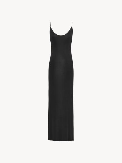 SAINT LAURENT CASSANDRE-CHAIN BACKLESS DRESS IN KNIT