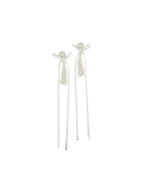 Simone Rocha Victorian bow-detail faux-pearl earrings