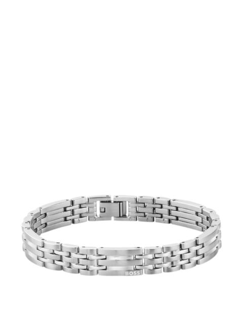 BOSS SILVER-TONE CUFF WITH MULTI-LINK DESIGN