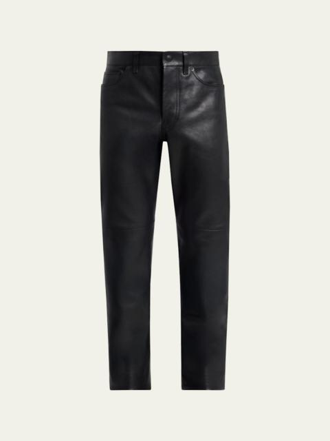 TOM FORD Men's Grained Leather Straight Leg Five-Pocket Pants
