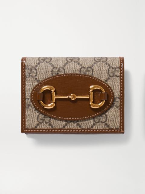 GUCCI Horsebit 1955 Leather-trimmed Printed Coated-canvas Wallet