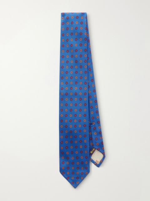 RUBINACCI 8cm Printed Silk-Twill Tie Blue
