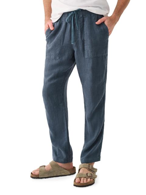 FAHERTY Men's Essential Linen Drawstring Pants - Look Out Navy