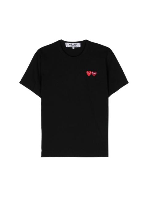 heart-patch cotton T-shirt