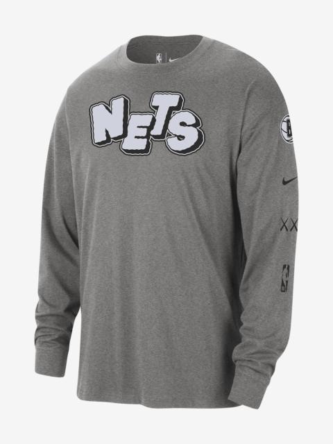 Brooklyn Nets 2023/24 City Edition Nike Men's NBA Max90 Long-Sleeve T-Shirt