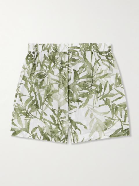 Brunello Cucinelli Floral-print Silk Shorts