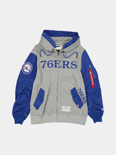 ALPHA INDUSTRIES PHILADELPHIA 76ERS X ALPHA X NEW ERA MA-1 ZIP UP HOODIE
