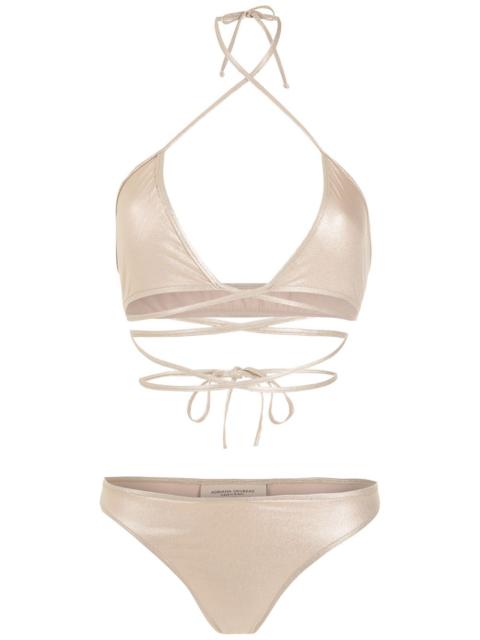 ADRIANA DEGREAS tie-fastening metallic bikini set