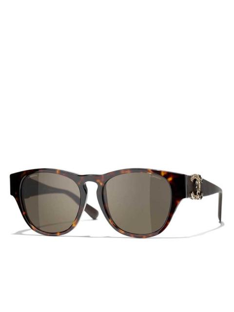 CHANEL Rectangle Sunglasses CH5455QB Dark Havana & Brown