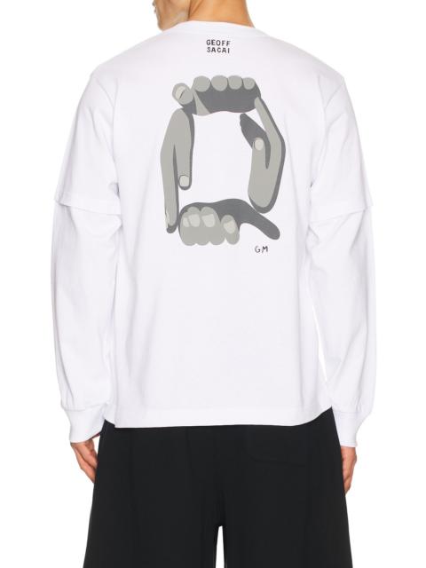 sacai Geoff Sacai Print Longsleeve T-Shirt