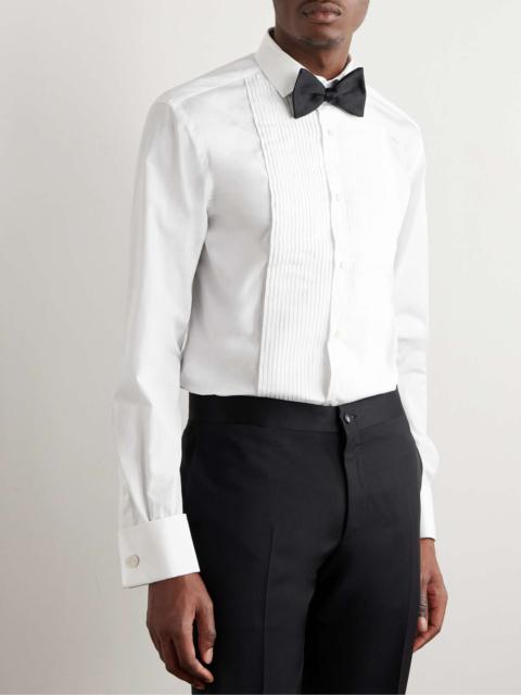Ralph Lauren Double-Cuff Bib-Front Cotton-Poplin Shirt