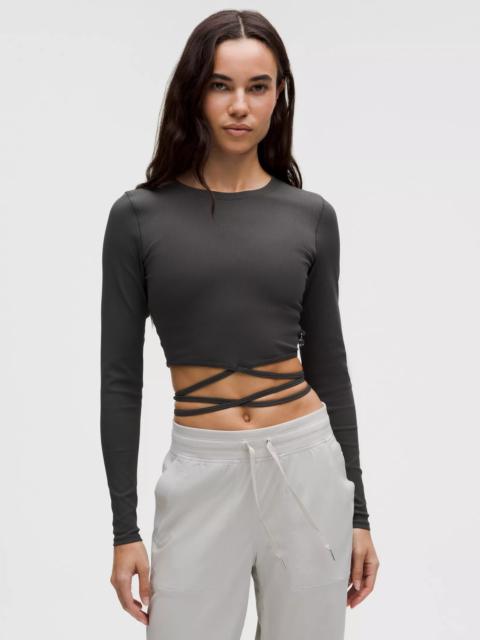 lululemon Logo Charm Ribbed Waist-Tie Long-Sleeve Shirt