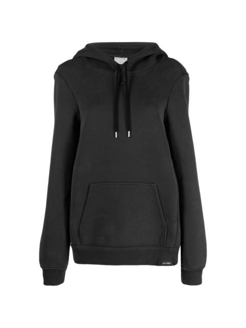 courrèges logo-embroidered cotton hoodie