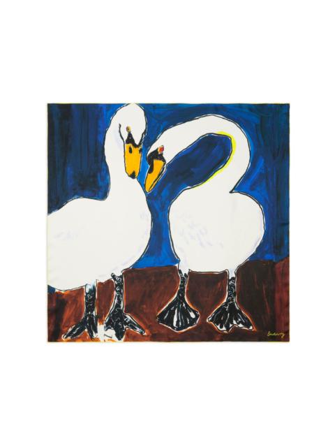 Burberry Swan-print silk scarf
