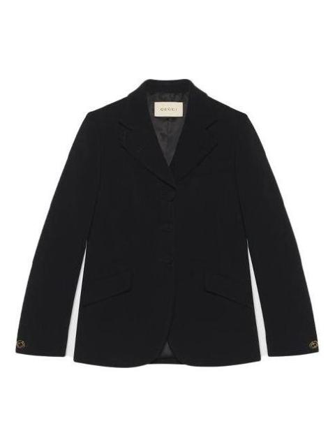 GUCCI (WMNS) Gucci Cady Viscose Tailored Jacket 'Black' 619262-ZKR01-1000